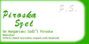 piroska szel business card